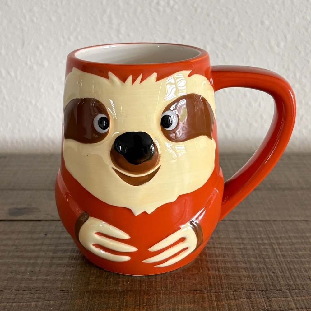TAG Sloth Ceramic Coffee Mug 3D Embossed 16 oz Tea Cup Animal